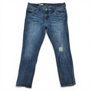 Kut From The Kloth Boyfriend Jeans Women 16 Blue Distressed Stretch Denim 38x30